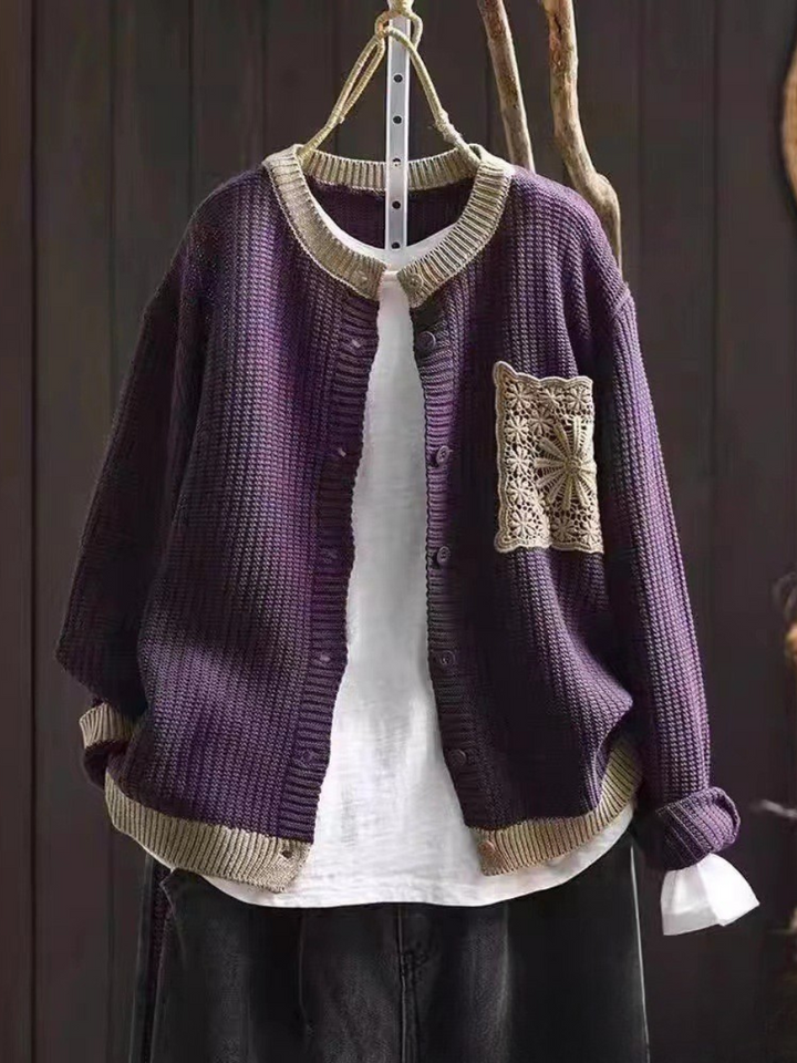 Aveline | Cardigan in Maglia con Dettaglio Ricamato