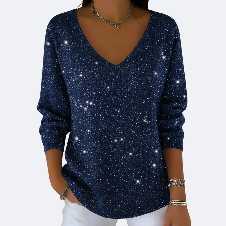 GIULIA - Elegante Maglione V-Neck con Glitter