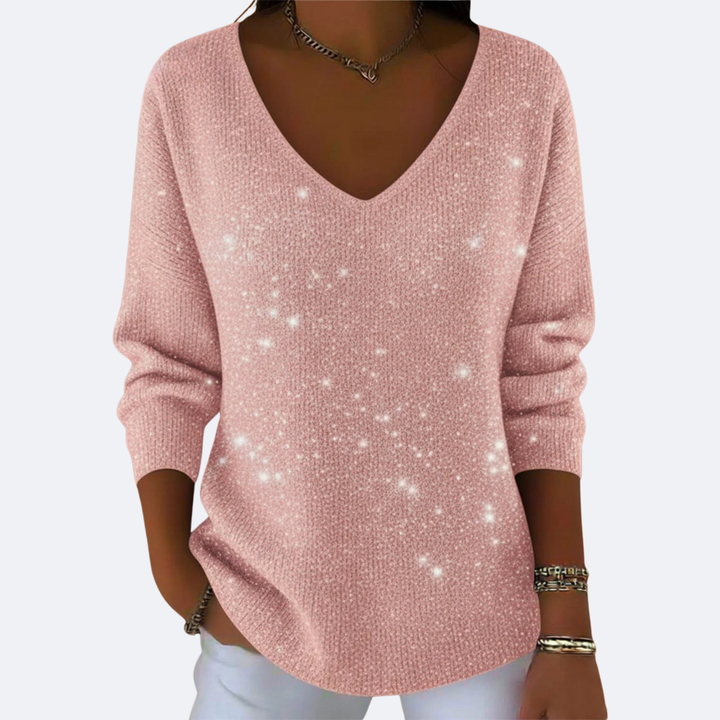 GIULIA - Elegante Maglione V-Neck con Glitter