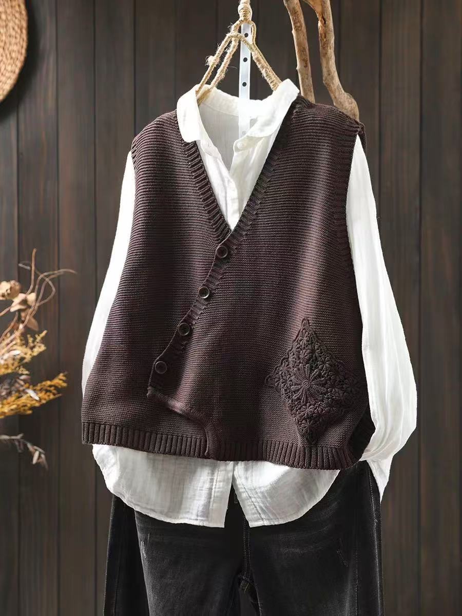 Elowyn | Gilet in Maglia con Dettaglio Ricamato