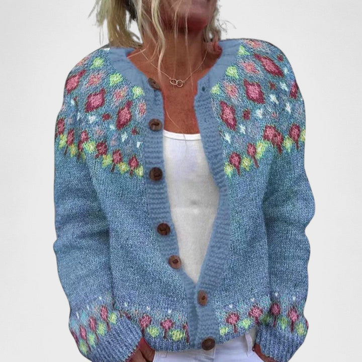 Lianne Rosa Petalo – Cardigan a maglia larga a fantasia chic