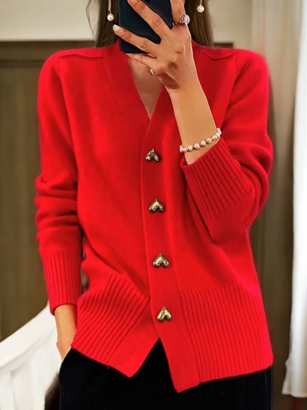 Lyddia | Cardigan con Bottoni a Cuore