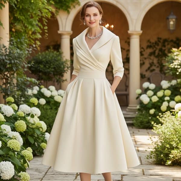 Rosalie | Elegante abito midi con una sottile lucentezza